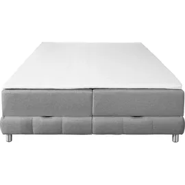 Home Affaire Boxspringbett HOME AFFAIRE "Vaasa", grau, B:166cm L:206cm, Komplettbetten, Boxspringbett, für Dachschrägen geeignet, inkl. Bettkasten und Topper