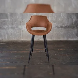 KAWOLA Barhocker ZAJA Barstuhl Sitzhöhe 76 cm Microfaser cognac