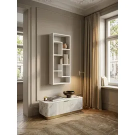 KADIMA DESIGN Wandregal Itter 36 x 15 x 90 cm Weiß