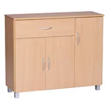 KADIMA DESIGN Sideboard Buche Schublade & Türen Kommode Anrichte Griffe Flurschrank Holz