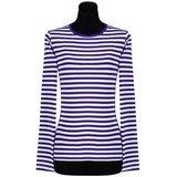 thetru Clown-Kostüm Damen Ringelshirt langarm blau-weiß – alltagstaugl, Gestreiftes Shirt für Karneval und Alltag – qualitativ entsprechend blau 3XL