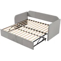 Odikalo Schlafsofa Ausziehbares Polsterbett90/180*190cm,Multifunktionsbett,ohne Matratze grau