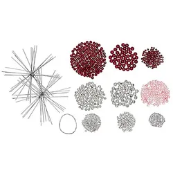 Drahtsterne-Set, beere-silber, 10 Stück
