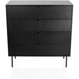 hjh LIVING Kommode KARBY K 90x40x95 cm, Schubladenschrank im Industrial-Stil, viel Stauraum, Schwarz