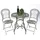 DanDiBo Ambiente Sitzgruppe Eisen Garten Antik Bistroset Malega Bistrotisch mit 2 Stühlen klappbar Metall Gartentisch - DanDiBo