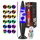 PHEJIE Lavalampe mit Fernbedienung, 17 Farben - Moderne LED Lavalampe mit Auto-Farbwechsel & 8h Timer, 15m Reichweite - Ambiente Beleuchtung für Wohnzimmer, Kinderzimmer, Büro