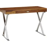 FineBuy Schreibtisch 120x55x78 cm Massivholz Metall Computertisch Tisch