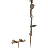Hansa HANSAPRISMA Duschsystem 4813042181 mit Thermostat, Wandmontage, 770mm, Bronze