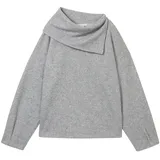 Tom Tailor Damen Sweatshirt mit asymmetrischem Kragen, grau, Meliert, Gr. M