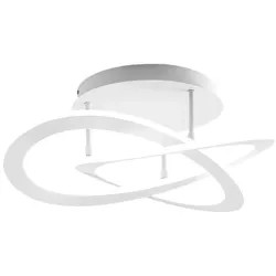 Yara moderne LED-Deckenleuchte 50W dimmbar 3000K warmes Licht, weißes Aluminium-Ringdesign 70x17cm, 2400lm, integrierte LED IP20