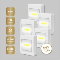 EAXUS Eaxus® 5er Set LED Unterbauleuchte - Wandlampe Batteriebetrieben