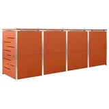 vidaXL Mülltonnenbox für 4 Tonnen 276,5 x 77,5 x 115,5 cm orange