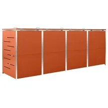 vidaXL Mülltonnenbox für 4 Tonnen 276,5 x 77,5 x 115,5 cm orange
