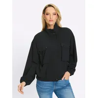 Heine Shirtjacke HEINE "Jersey-Jacke", Damen, Gr. 42, schwarz, 50% Modal, 44% Polyester, 6% Elasthan, unifarben, Shirts Shirtjacke