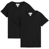 bonprix T-Shirt (Packung, 2-tlg) lockere Passform, Kurzarm, Rundhalsausschnitt, aus Baumwolle schwarz L (44/46)