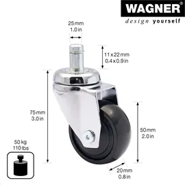 Wagner System Design-Lenkrolle 3C 50 mm