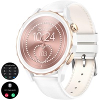 LIGE Smartwatch Damen,1.32" HD Armbanduhr Damen mit Telefonfunktion Herzfrequenz Schlafmonitor Musikkontrolle,100+Sportmodi Wasserdicht Schrittzähler Damen Smartwatch für Android iOS, Weißgurt