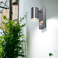 Außenleuchte Fassadenleuchte Wandlampe LED Bewegungsmelder Edelstahl Glas GU10