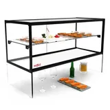 MBH - MAQUINARIA BAR HOSTELERIA MBH - Neutrale Doppelvitrine ZEPPELING 92 cm, 2 Ebenen, für Gastronomie. Neutrales Glasdisplay für Bars und Restaurants.
