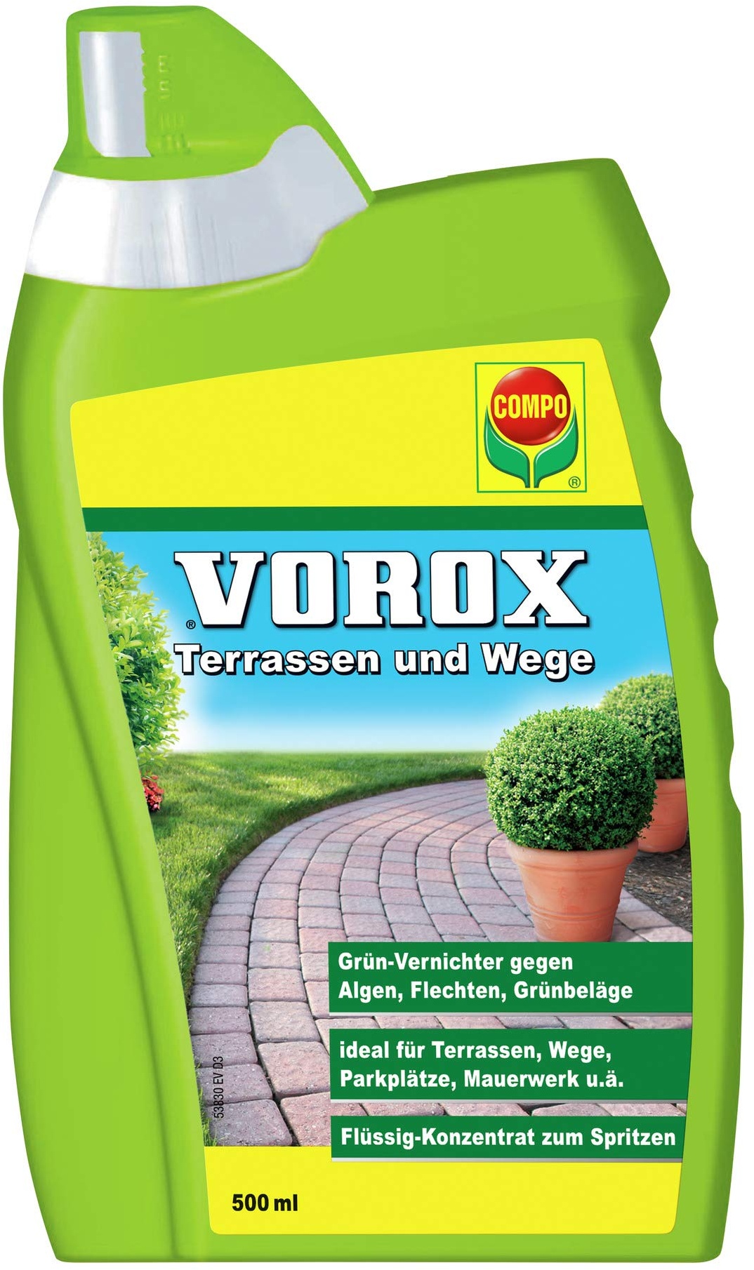 Compo VOROX Terrassen und Wege, Grünvernichter, Flüssig-Konzentrat, 500 ml
