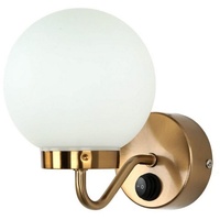 Licht-Erlebnisse - Jugendstil Wandlampe mit Schalter in Messing Weiß