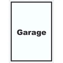 Garage Aufkleber mit Text Auto Stellplatz hochkant A9 (37x52mm)