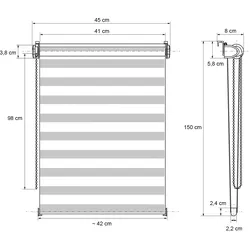 Doppelrollo Jalousie Duo Rollo Fensterrollo 45x150 cm Natur