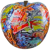 Gilde Dekoobjekt Street Art Apfel aus Kunstharz - Mehrfarbig - Höhe 28cm x Breite 29cm | Graffitimotiv