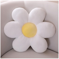 LANFIRE Blumen-Überwurfkissen, Sitzkissen, Bodenkissen, Blumenform, Bett, Sofa, Stuhl, Überwurfkissen (60 * 60 cm, White Yellow)