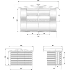 TIMBELA M150Z 3,36 x 2,36 m Beige