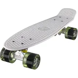 Ridge Skateboard 55 cm Mini Cruiser Retro Stil In M Rollen Komplett U Fertig Montiert Weiss Klar Grün,
