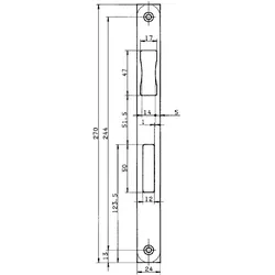 Schließblech B 9000 0402, 270 x 24 mm, flach eckig,