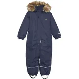 Minymo Schneeoverall 162145 Schneeanzug mit Kapuze und Fußschlafen in blau 98