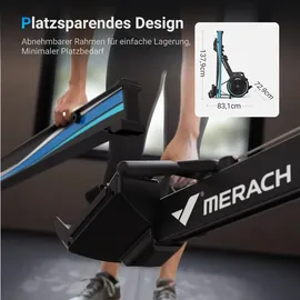 Merach – Klappbares Luftwiderstands-rudergerät – Lcd, Ergonomischer Sitz, bis 158 kg
