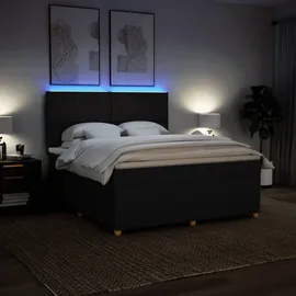 vidaXL Boxspringbett mit Matratze Schwarz 180x200 cm Stoff