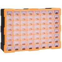 Festnight Kleinteilemagazin Sortierkasten Multi-Schubladen-Organizer Sortimentskasten Sortimentsbox Schraubenbox Sortierbox für Kleinteile ordnungssystem Werkstatt mit 64 Schubladen 52x16x37,5 cm