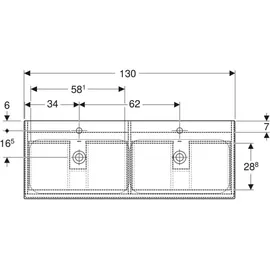 Geberit Renova Plan 130x62,2x48cm, Kor/Fr. la. mt/WT weiß