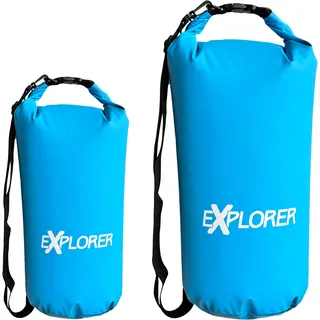 Explorer EXPLORER® Dry Bag 20L Packsack Wasserdicht in Blau Verstellbarer Schultergurt – Ideale Rolltop Tasche für SUP Kajak Wandern, Angeln, Bootfahren Rafting