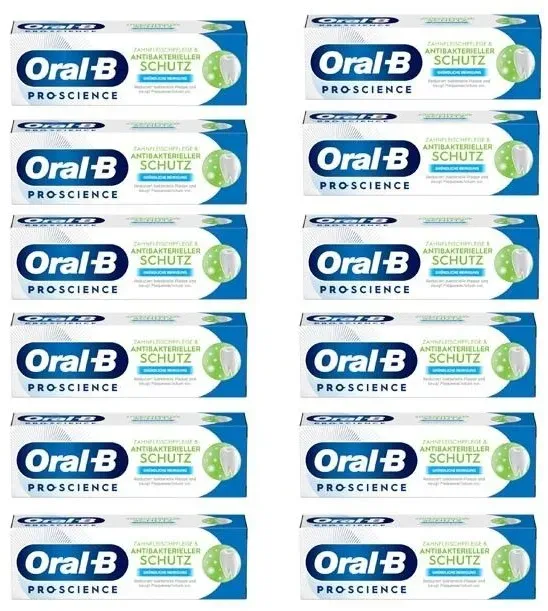 12x Oral-B Pro-Science Zahnfleischpflege & Antibakterieller Schutz Gründliche Reinigung Zahncreme 7 12 St