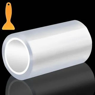 Auto Carbon Folie (10cm×300cm), 3D Einstiegsleisten Kohlefaser Aufkleber mit Abstreifer, Kratzfest Lackschutzfolie Schutzfolie für Auto Fahrrad Motorrad Einstiegsleisten Schutz (Transparent)
