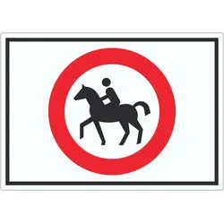 Reiten verboten Symbol Aufkleber A2 (420x594mm)