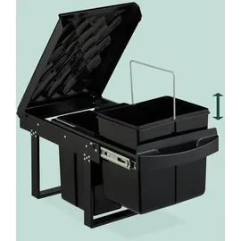 Relaxdays Einbaumülleimer 20 l Schwarz