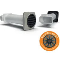 Airtec Flachrohr 175x80mm, Teleskopmauerkasten 350-680mm, Rückschlagventil