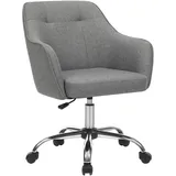 Songmics Homeoffice Stuhl, Drehstuhl, Schreibtischstuhl, höhenverstellbar, bis 110 kg belastbar, atmungsaktiver Stoff, für Arbeitszimmer, Schlafzimmer, grau OBG019G01