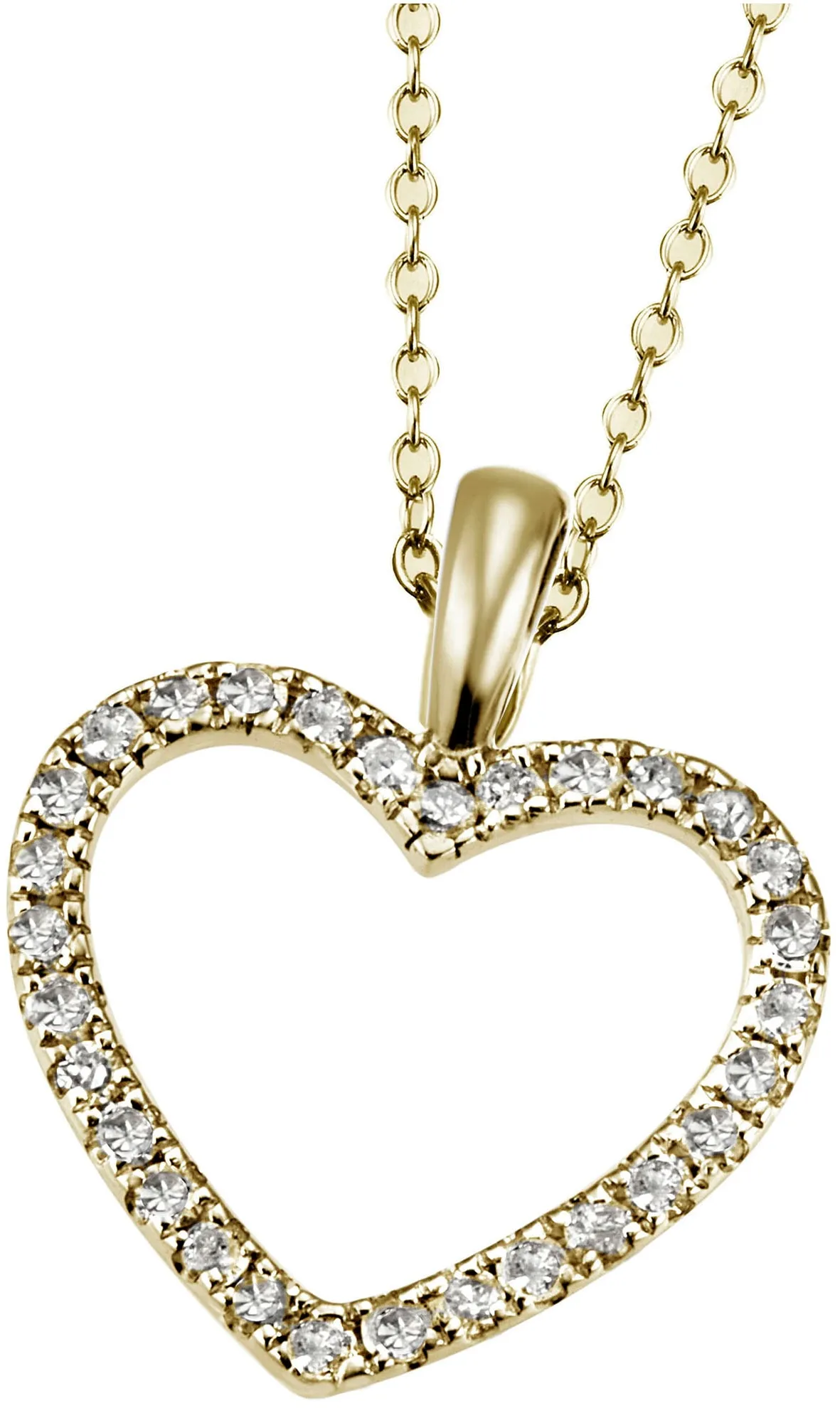 Kette mit Anhänger »Schmuck Geschenk Gold 375 Gold 585 Halsschmuck Halskette Herz«, mit Tsavorit, Rubin, Saphir oder Brillanten, 21910931-0 Brillanten 0,14 ct