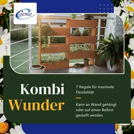 Coemo Vertikalbeet Riga 110 x 18 x 93 cm Braun