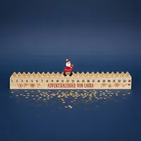 Personalisierter 'Walking Santa' Adventskalender aus Holz mit Text | Weihnachten