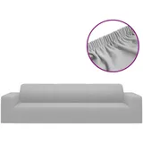 vidaXL Stretch Sofahusse 4-Sitzer Grau Polyester-Jersey