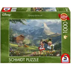 Schmidt Spiele - Erwachsenenpuzzle - Mickey&Minnie in den Alpen,  1000 Teile