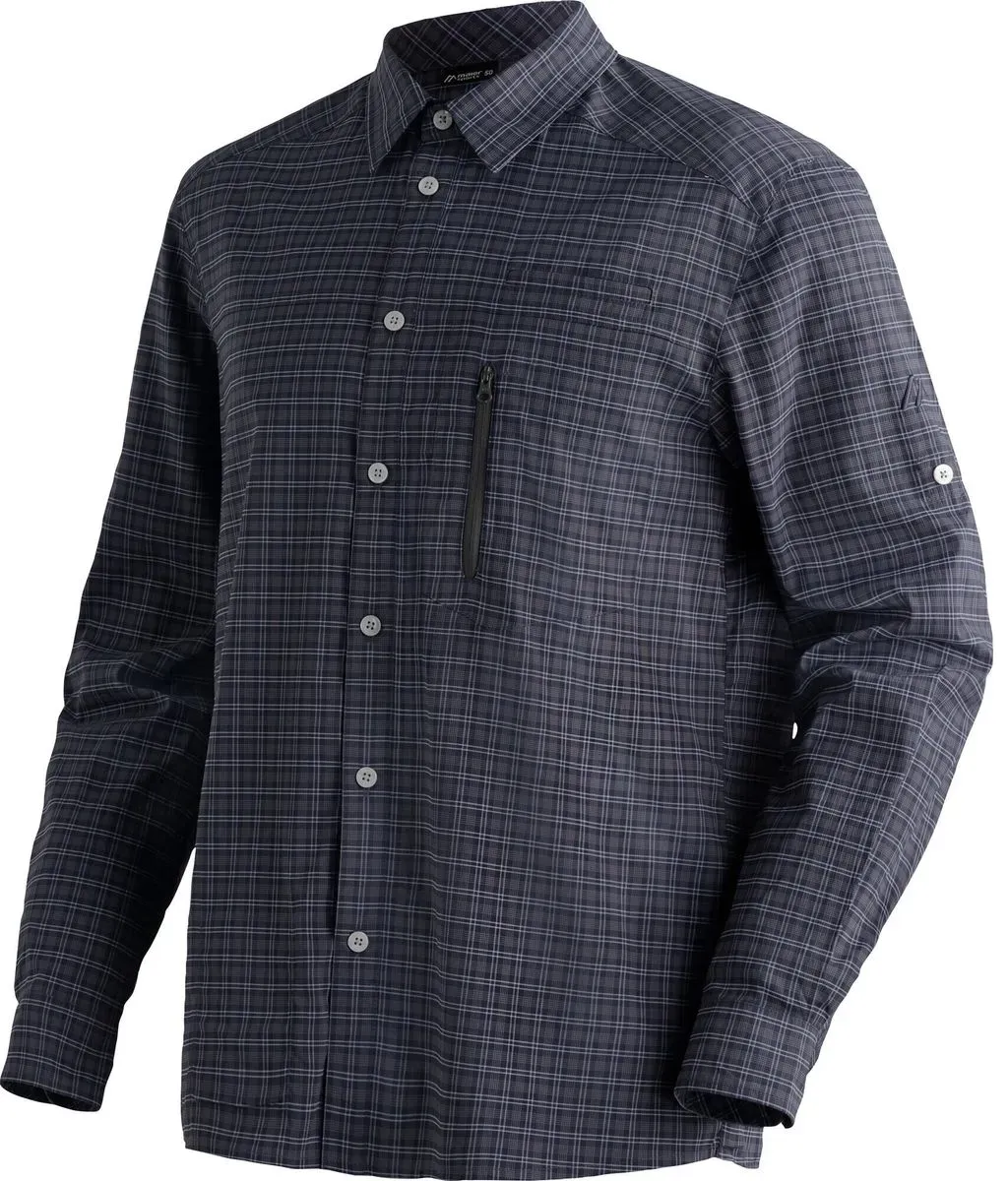 Maier Sports Mats Long Sleeve grey check (M19578) 52